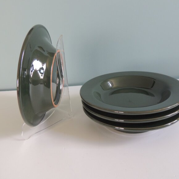 Set of Four (4) Hunter Green Ironstone Soup Plates by Ralph Lauren - Picture 3 of 5